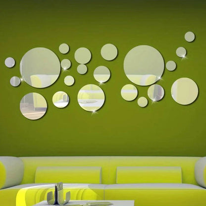 ✨ 26 PCs 3D Acrylic Mirror Wall Stickers – DIY Home Decor for Living &amp; Bedroom