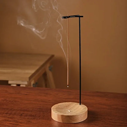 🌿 Creative Upside Down Incense Burner - Wooden Round Incense Stick Holder for Bedroom, Yoga & Home Decor