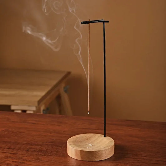 🌿 Creative Upside Down Incense Burner - Wooden Round Incense Stick Holder for Bedroom, Yoga & Home Decor
