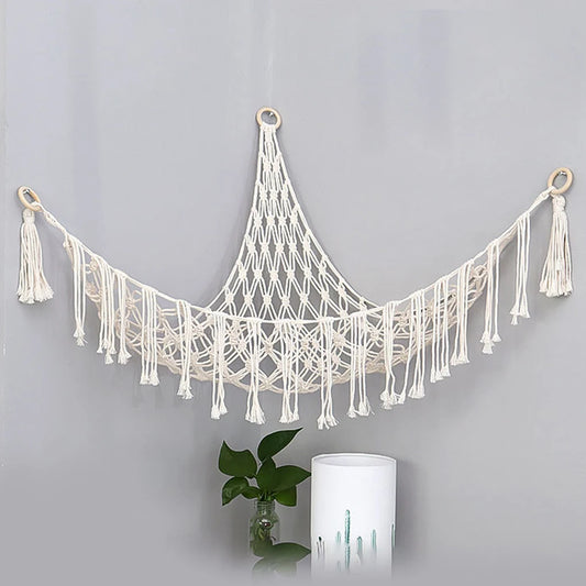 🧸 Boho Plush Toy Hammock – Handmade Hanging Storage for Stuffed Animals & More! 🎍