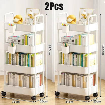 Mobile Storage Rack Trolley Household Kitchen Multifunctional Cart With Wheels Rack Bedroom Multi-Layer Storage Home Accessories