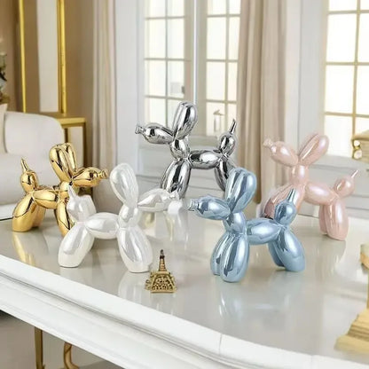 ERMAKOVA Creative Balloon Dog Ceramic Sculpture – Abstract Home Office Décor & Gift 🐶🎈